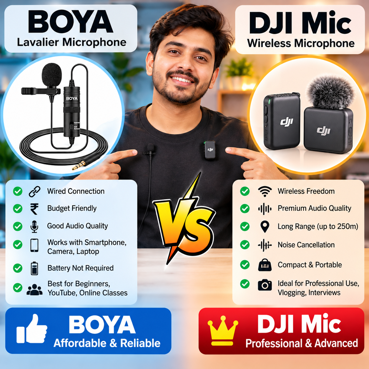 BOYA vs DJI Mic – Which Microphone Is Better for Recording?