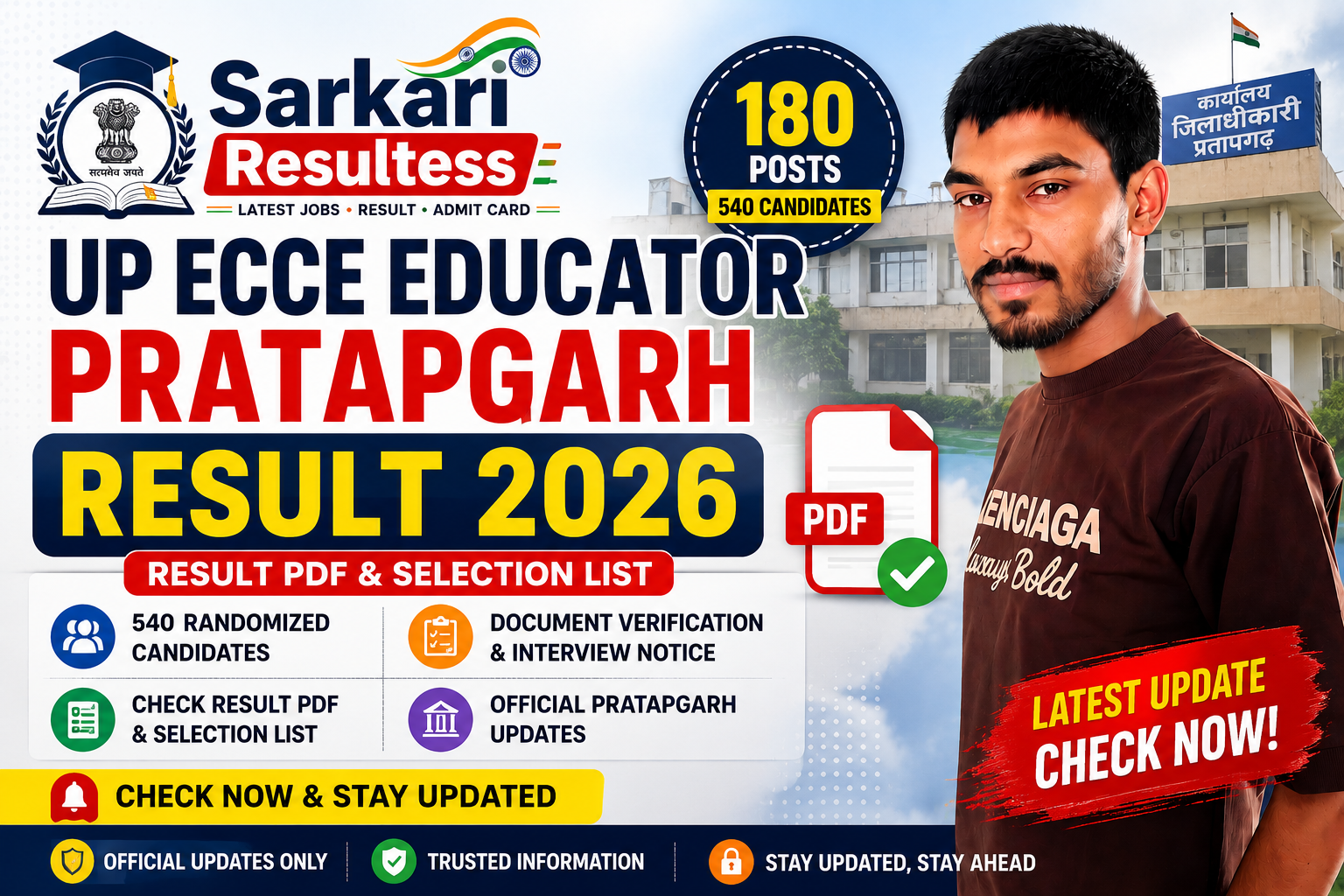 UP ECCE Educator Pratapgarh Result 2026 – Result PDF & Selection List