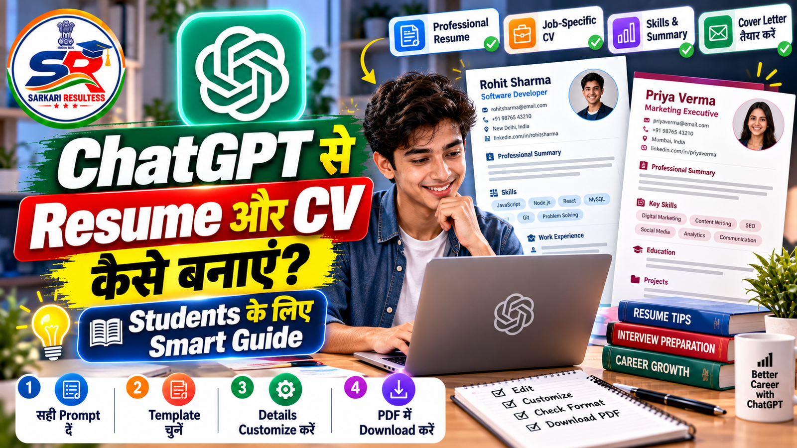ChatGPT से Resume और CV कैसे बनाएं? Students & Job Seekers Guide 2026